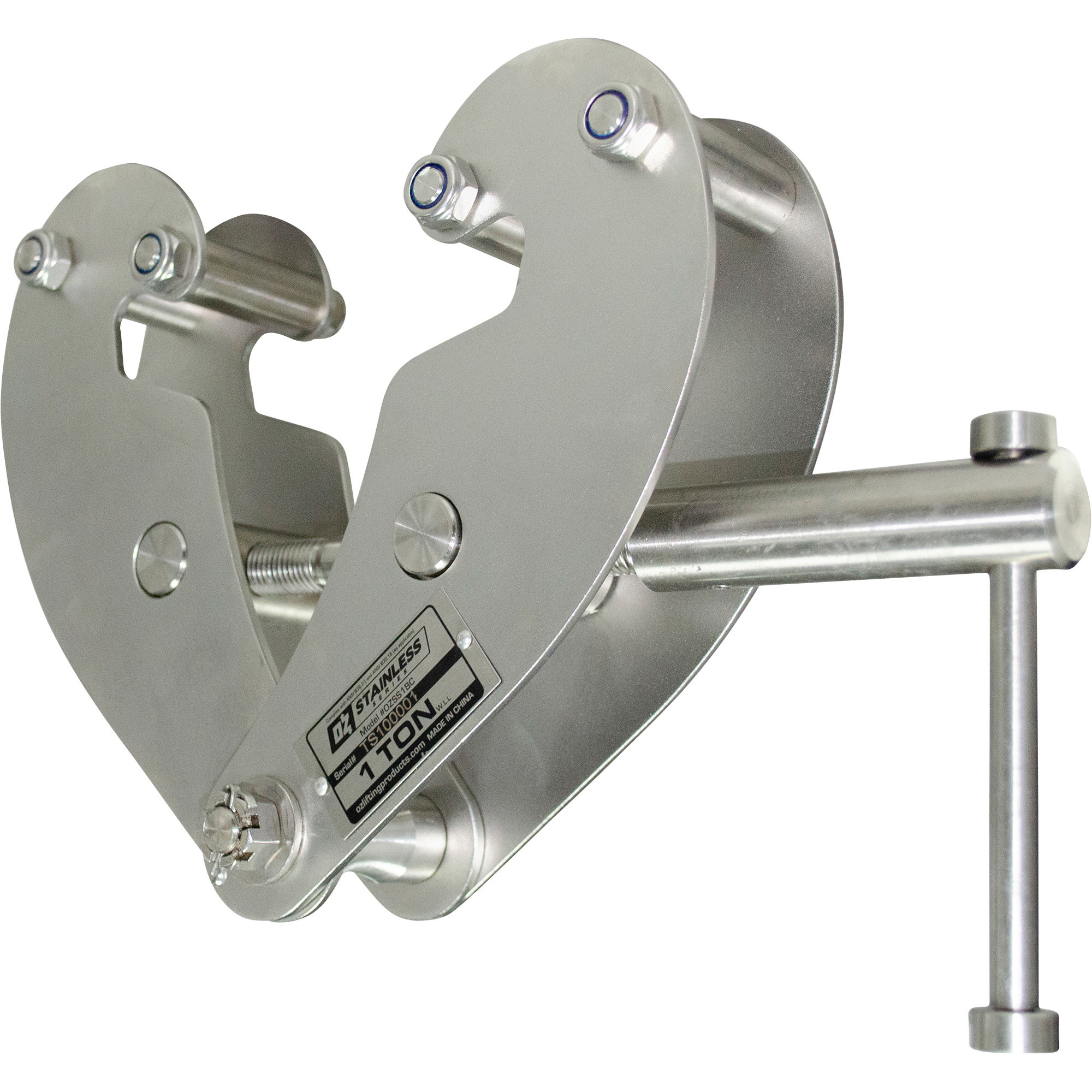 OZ Lifting Products Stainless Series Beam Clamp, 2-Ton Capacity, Model# OZSS2BC